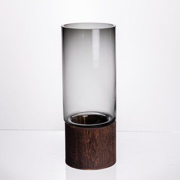 Ваза для цветов круглая стеклянная 25. 5 (см) декоративна Yiwu Коричневий HP-19-162-2 фото