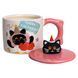 Чашка фарфоровая с крышкой Kitten's Birthday 400 (мл) подарочная кружка прикольная чашка для детей на подарок Розовый Yiwu Рожевий FM-24C фото 3