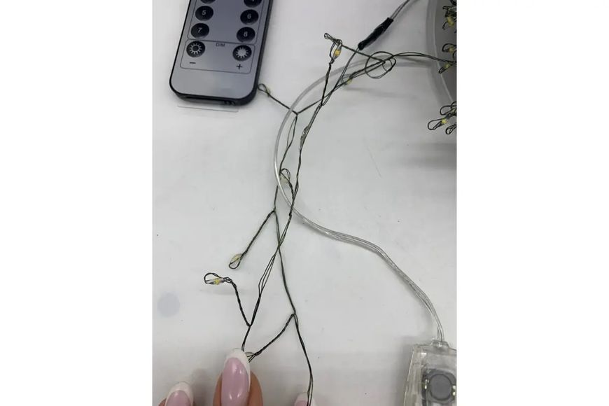 Гирлянда Роса на катушке фейерверк - мишура от USB, 50м, 1500LED + пульт теплый G5825 фото