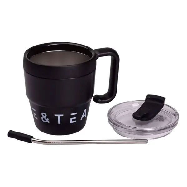 Термочашка Coffee & Tea з трубочкою чорна HP-14-23B HP-14-23B фото