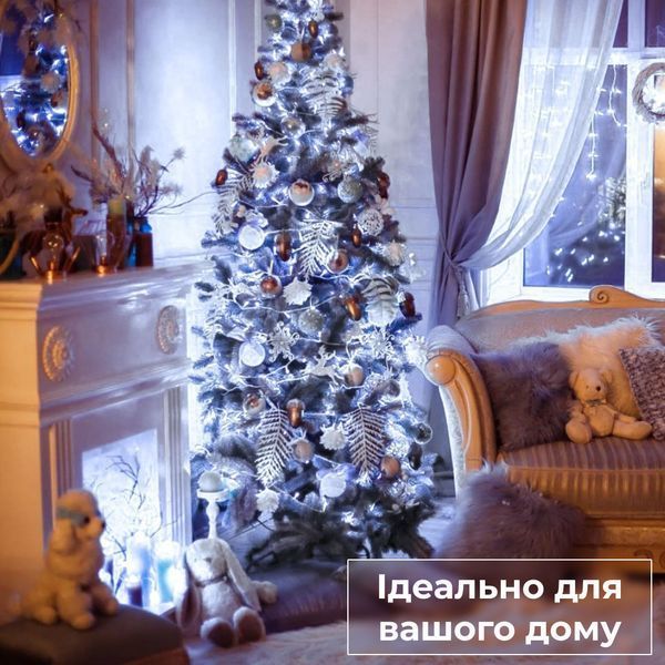 Світлодіодна гірлянда-нитка 500 LED 22 метри біле світіння, прозорий кабель W500LEDW фото