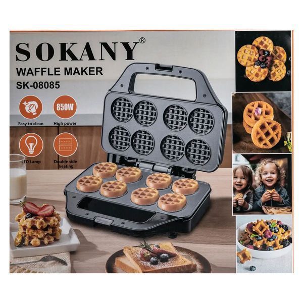 Вафельниця Sokany для круглих вафель 850 Вт SK-08085 SK-08085 фото