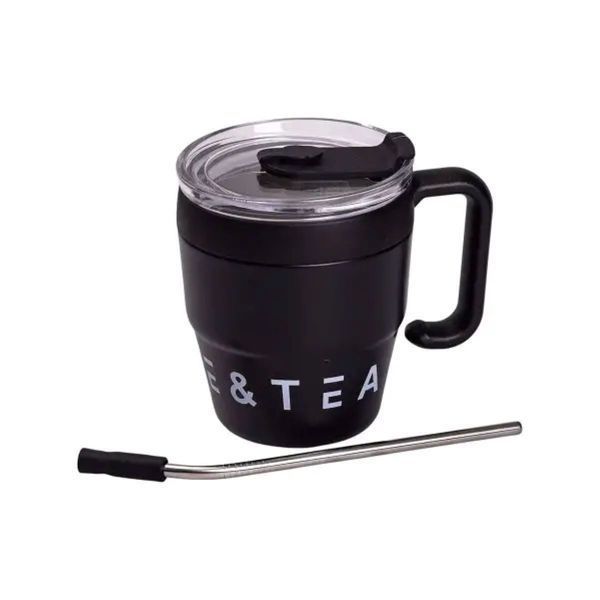 Термочашка Coffee & Tea з трубочкою чорна HP-14-23B HP-14-23B фото