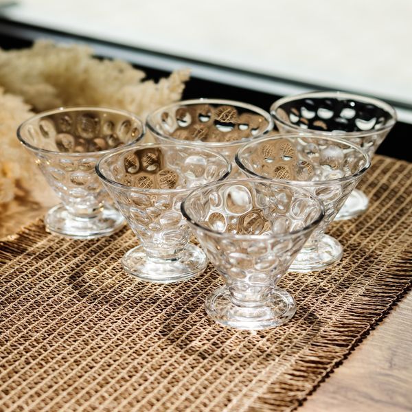 Набір креманок на ніжці Dessert Bowl 6 штук по 180 мл Yiwu Прозрачный HP-17-53 фото