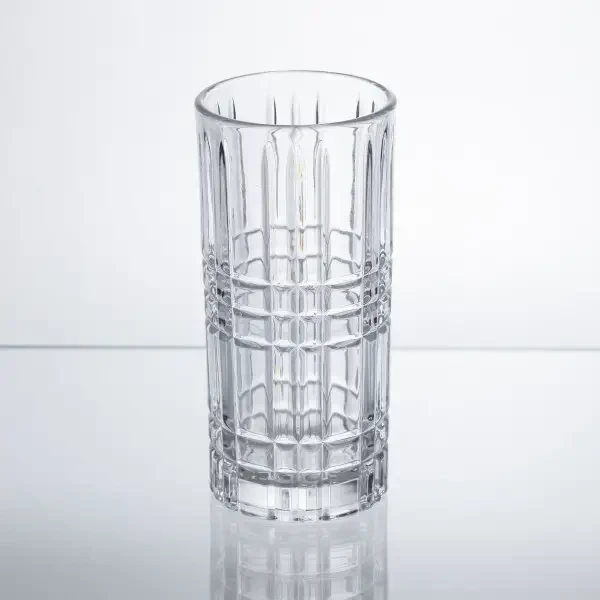 Набір склянок Geometric Glass 6 штук по 300 мл з рельєфним візерунком Yiwu HP-17-3 фото