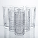 Набір склянок Geometric Glass 6 штук по 300 мл з рельєфним візерунком Yiwu HP-17-3 фото 1