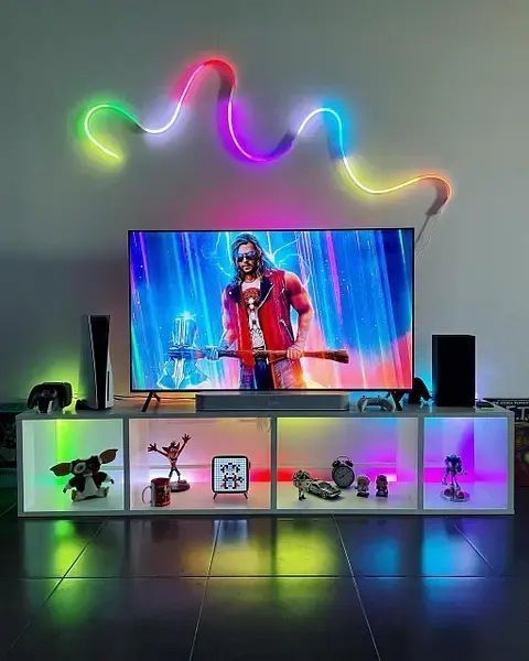 Розумна гнучка LED Neon RGB стрічка-шланг 5 метрів від USB керування режимами з телефону, Bluetooth додаток, пульт Jam9095 фото