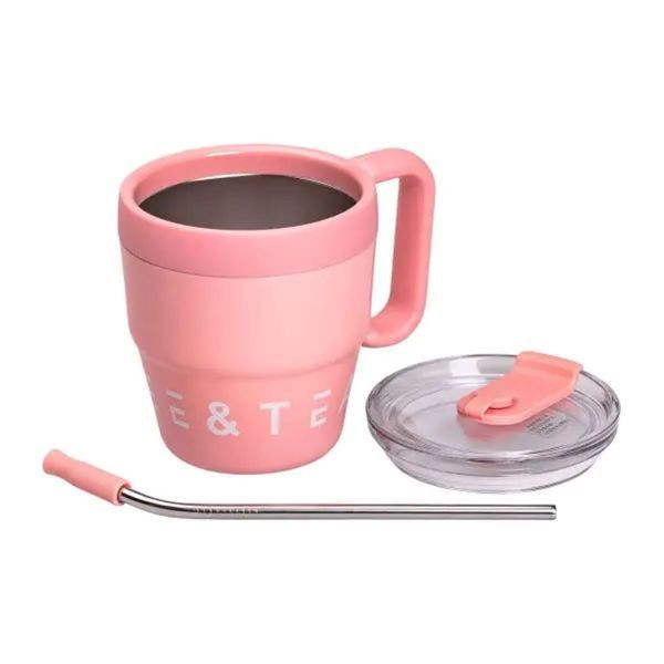 Термочашка Coffee & Tea з трубочкою рожева HP-14-23P HP-14-23P фото