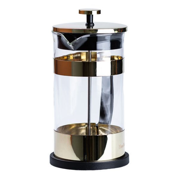 Заварник для чая 1 литр с френч прессом стеклянный Золотой TS Kitchen Золотий HP33538GL фото
