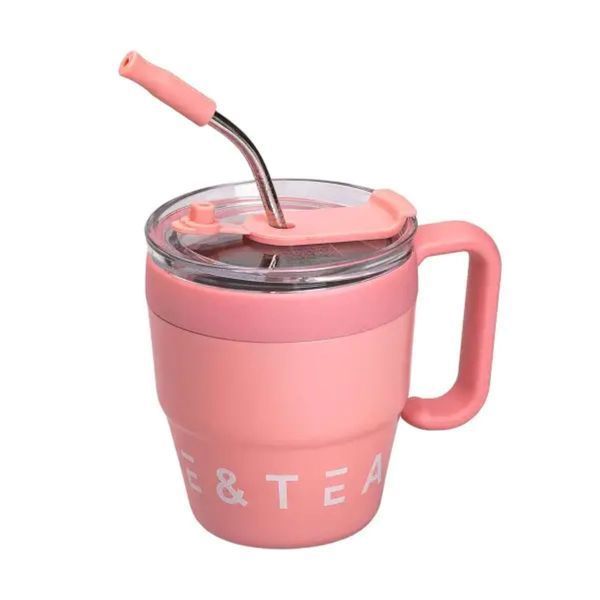 Термочашка Coffee & Tea з трубочкою рожева HP-14-23P HP-14-23P фото