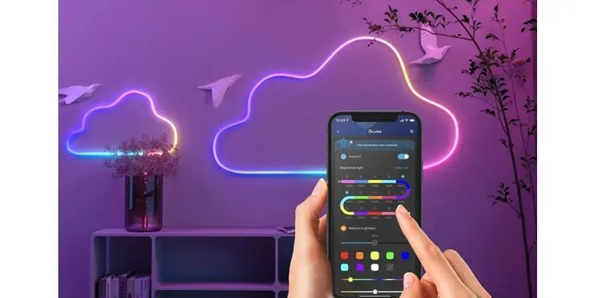Розумна гнучка LED Neon RGB стрічка-шланг 5 метрів від USB керування режимами з телефону, Bluetooth додаток, пульт Jam9095 фото