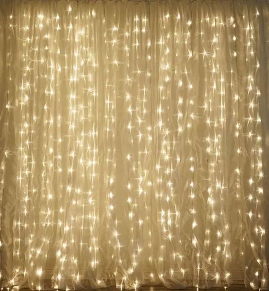 Гирлянда водопад 320 LED 5mm 3м/2м теплый цвет на прозрачном проводе dl9658231 фото