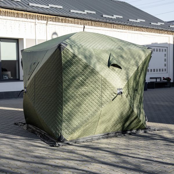 Палатка зимняя утепленная "Куб" 4-х местная LUGI 230*230*210 см для рыбака туризма кемпинга и путешествий Хаки LU-BD21 LU-BD21 фото