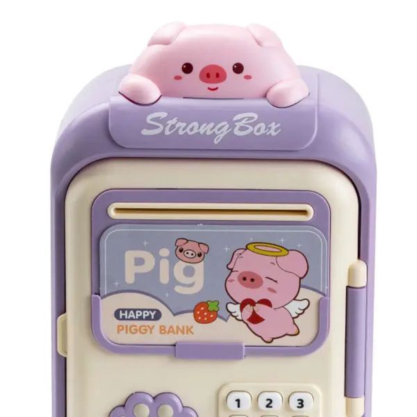 Сейф-копилка детская с купюроприемником и кодовым замком Pig Фиолетовый HP12265V HP12265V фото