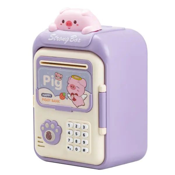 Сейф-копилка детская с купюроприемником и кодовым замком Pig Фиолетовый HP12265V HP12265V фото
