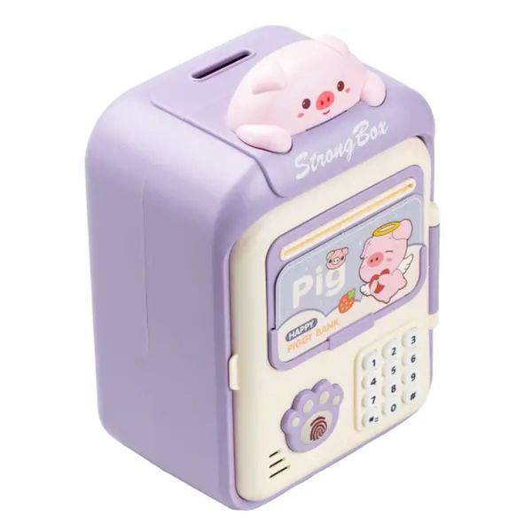 Сейф-копилка детская с купюроприемником и кодовым замком Pig Фиолетовый HP12265V HP12265V фото
