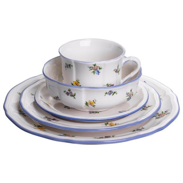 Столовый набор посуды тарелок и чашек 32 предмета на 6 персон Retro Floral фарфоровый, обеденный столовый сервиз тарелок YY78-9A YY78-9A фото