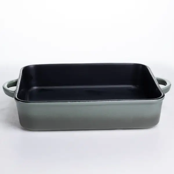 Форма для выпечки фарфоровая с ручками 29. 5х23. 5х6. 5 см черный Yiwu Чорний KS-624 фото