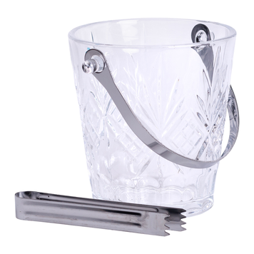 Відерце для льоду скляне 1 л з металевими щипцями HP-19-22GLASS HP-19-22GLASS фото