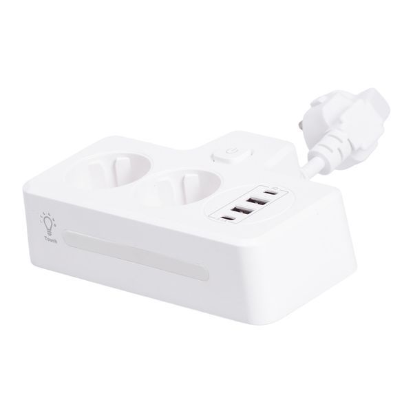 Сетевой фильтр на 2 евро розетки с 2 USB и 2 Type-C белый HP-5-17 HP-5-17 фото
