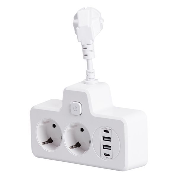 Сетевой фильтр на 2 евро розетки с 2 USB и 2 Type-C белый HP-5-17 HP-5-17 фото