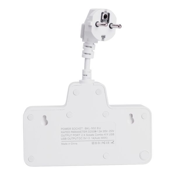 Сетевой фильтр на 2 евро розетки с 2 USB и 2 Type-C белый HP-5-17 HP-5-17 фото