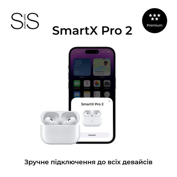 Навушники бездротові TWS SmartX Pro 2 Premium Bluetooth навушники з мікрофоном SAP2P SAP2P фото