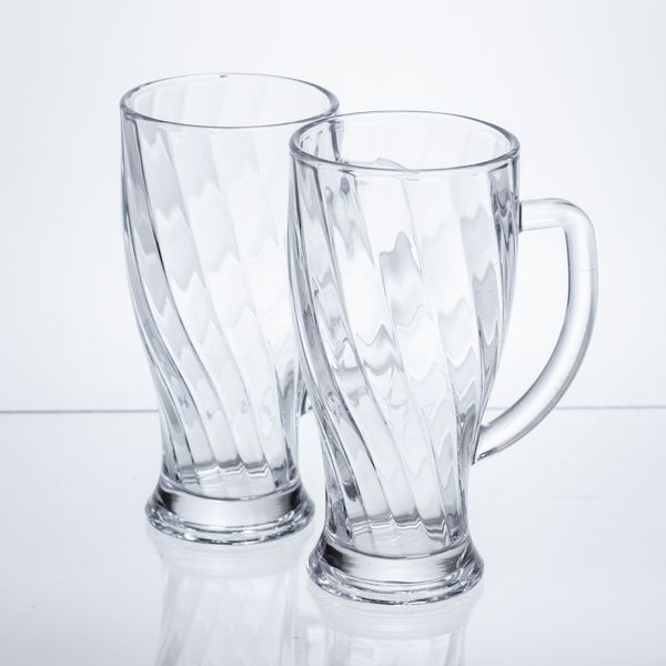 Набір кухлів для пива Glass Mug скляних 2 штуки по 420 мл Yiwu Прозрачный HP-17-59 фото