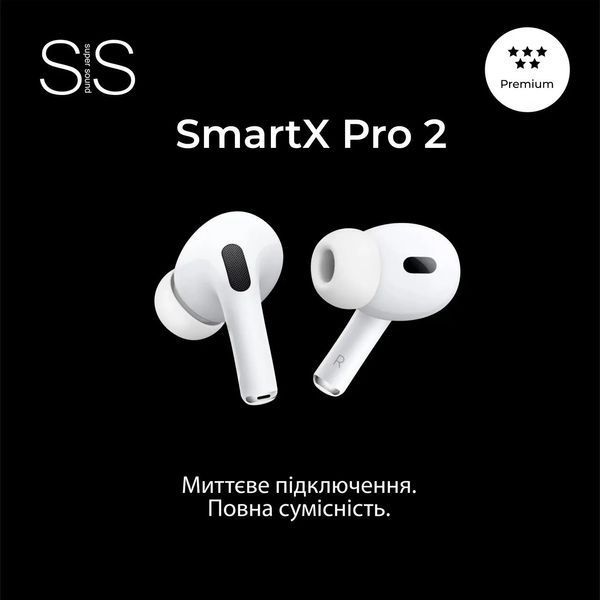 Навушники бездротові TWS SmartX Pro 2 Premium Bluetooth навушники з мікрофоном SAP2P SAP2P фото