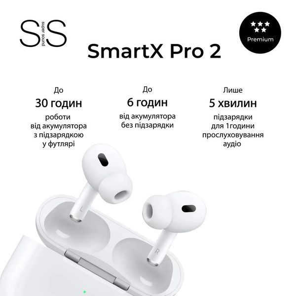 Навушники бездротові TWS SmartX Pro 2 Premium Bluetooth навушники з мікрофоном SAP2P SAP2P фото