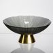 Фруктовница стеклянная &laquo;Gold & Grey&raquo; 24 см на золотой ножке HP-34-118 фото