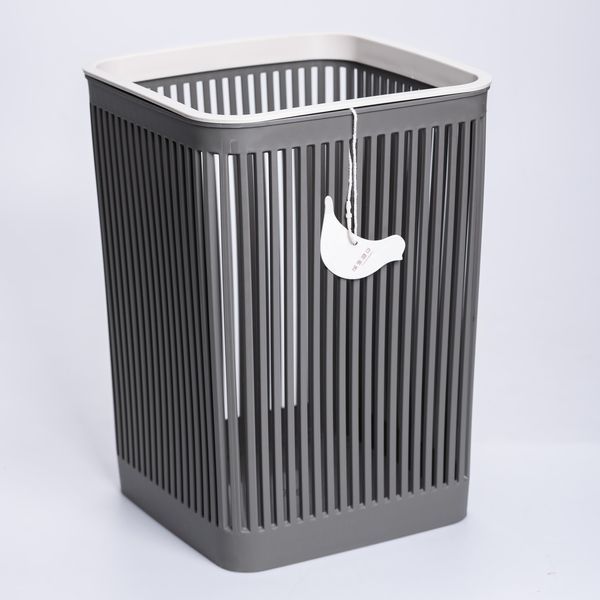 Кошик для сміття пластиковий в офіс для паперу 22&times;22&times;30 (см) кошик під сміття 8 (л) відро для сміття Сірий Yiwu HP-45-9G фото