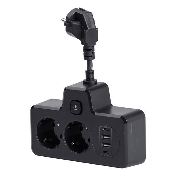 Сетевой фильтр на 2 евро розетки с 2 USB и 2 Type-C черный HP-5-18 HP-5-18 фото
