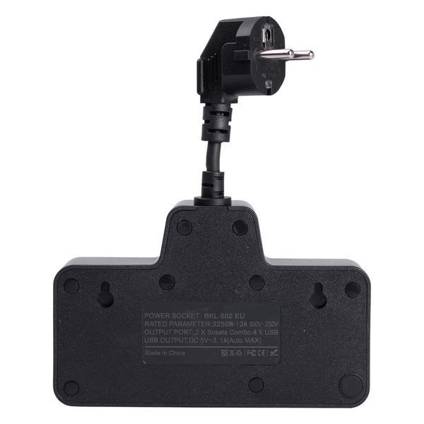 Сетевой фильтр на 2 евро розетки с 2 USB и 2 Type-C черный HP-5-18 HP-5-18 фото