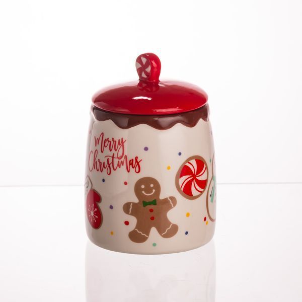 Банка для сыпучих продуктов с крышкой из фарфора 9&times;13 (см) Merry Christmas CR-1-42 фото