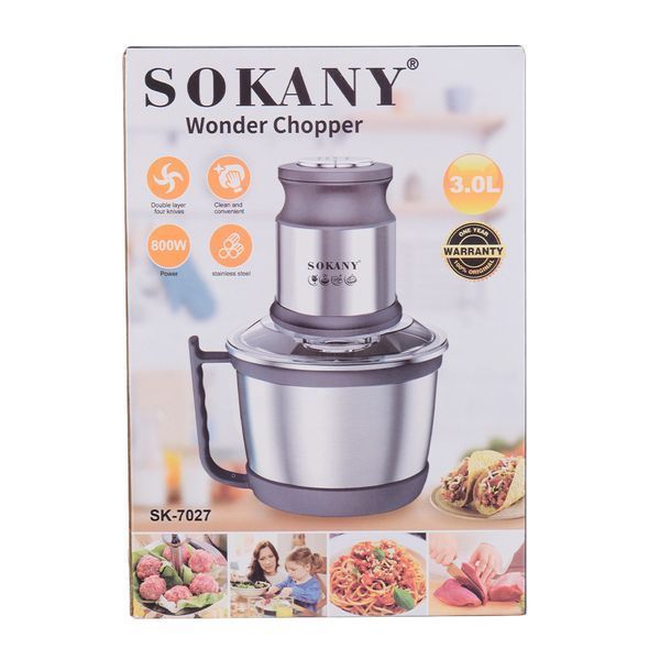 Чопер подрібнювач Sokany SK7027SS на 3 літри 800 Вт SK7027SS SK7027SS фото