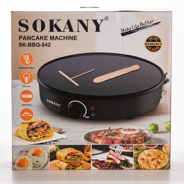 Блинница электрическая Sokany SK-BBQ-842 электроблинница &Oslash;30 см автоматическая блинница для дома профессиональная SK-BBQ-842 фото