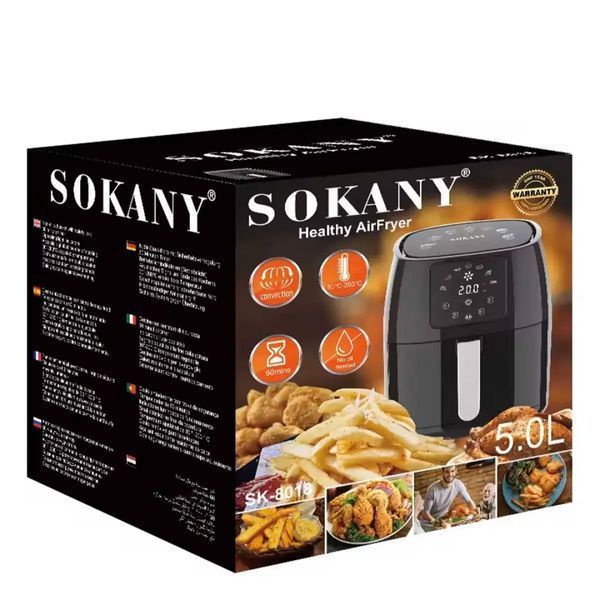 Аэрогриль-фритюрница Sokany SK-8018 электрическая на 5л 1400 Вт черная SK8018 фото