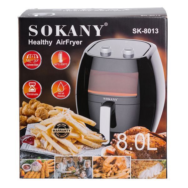 Аерофритюрниця Sokany на 8 літрів 1800 Вт чорна SK8013 SK8013 фото