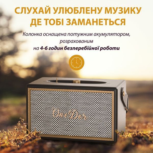 Портативная мини-колонка OneDer D6 коричневая D6BR D6BR фото