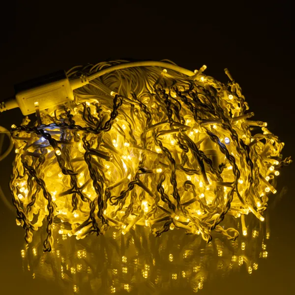 Вулична гірлянда бахрома 50 (м) 1500 led світлодіодів зовнішня жовта білий дріт Garlando Жовтий 50м 50MWYа фото