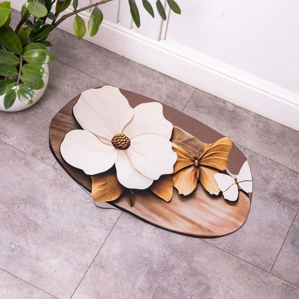 Килимок для ванної кімнати з 3D-ефектом Petal Relief 58*38 см діатомітовий Коричневий HP-42-35 HP-42-35 фото