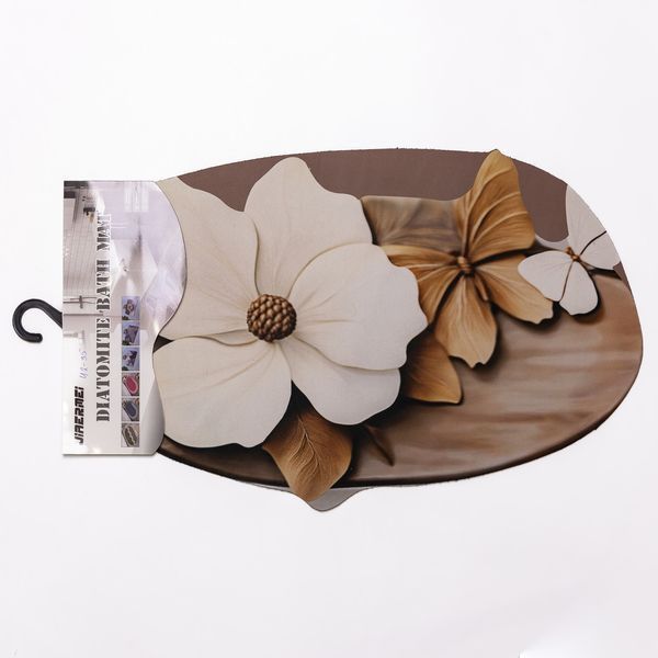 Килимок для ванної кімнати з 3D-ефектом Petal Relief 58*38 см діатомітовий Коричневий HP-42-35 HP-42-35 фото