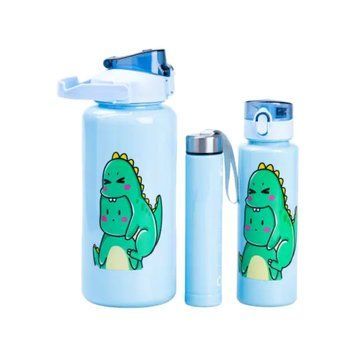Набір багаторазових пляшок 3 в 1 Дракоша 0.3л 0.7л 2л Синій HPZSB120013BL HPZSB120013BL фото