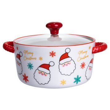 Супниця порцелянова Santa новорічна 800 (мл) з кришкою Yiwu FM-CS-9A FM-CS-9A фото