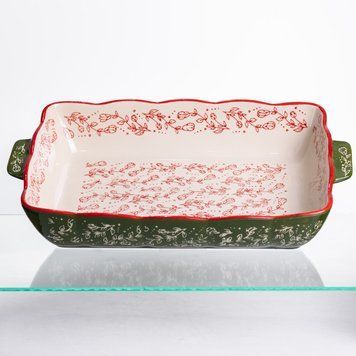 Форма для запекания и сервировки Vintage Прямоугольная с ручками Yiwu Зелений HM05-12 фото