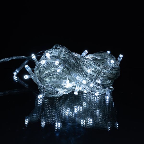 Новогодняя комнатная гирлянда нить 6 м 50 LED белый провод Белый W50LED6MWW фото