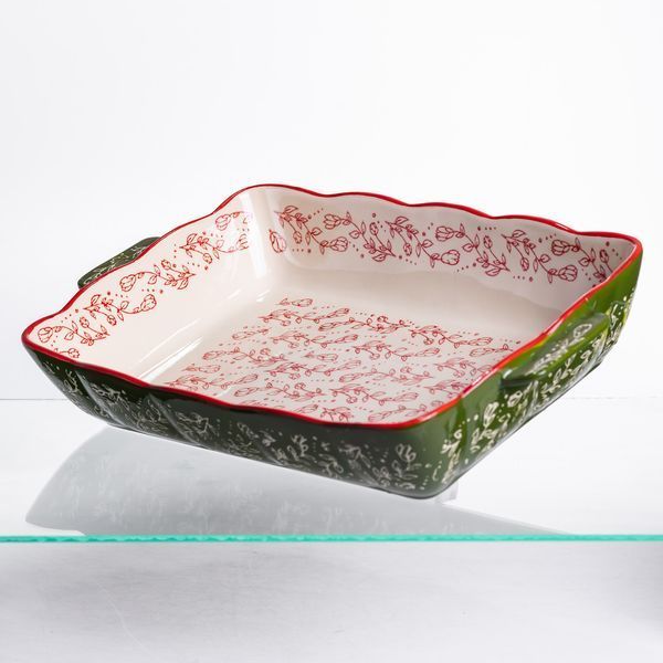 Форма для запекания и сервировки Vintage Прямоугольная с ручками Yiwu Зелений HM05-12 фото