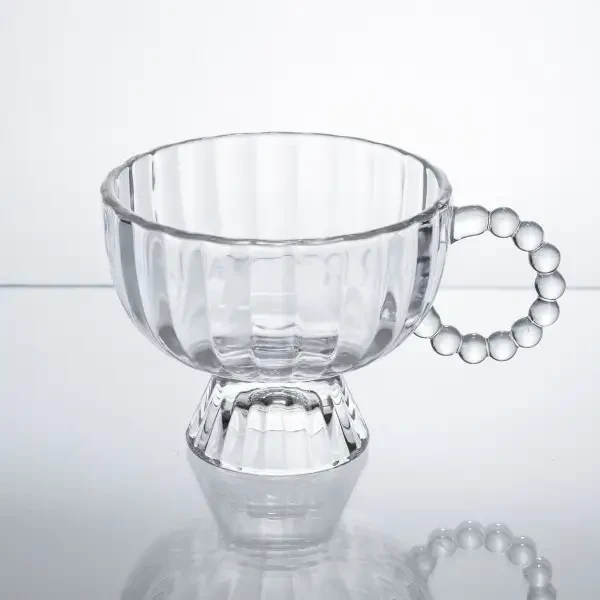 Набір креманок на ніжці Sundae Dish 2 штуки по 300 мл з ручкою Yiwu Прозрачный HP-17-14 фото