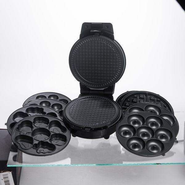 Мультипекарь Sokany SK-08105 5 в 1 600 Вт с антипригарными панелями: для вафель, коржей, пончиков, орешков, фигурного печенья SK-08105 фото